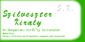 szilveszter kiraly business card